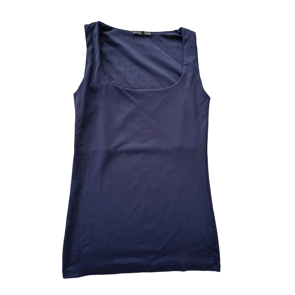 ZARA Collection Navy Blue Sleeveless Tank Top Versatile Casual